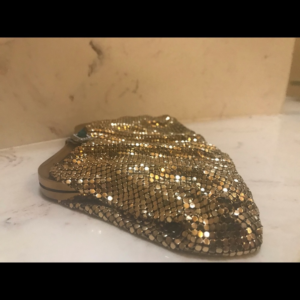 ♥️1950s Whiting Davis Vintage Gold Mesh Clutch♥️ - Picture 9 of 9